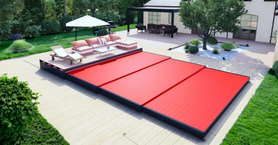 Couverture de piscine Amexso prête à poser pour menuisiers